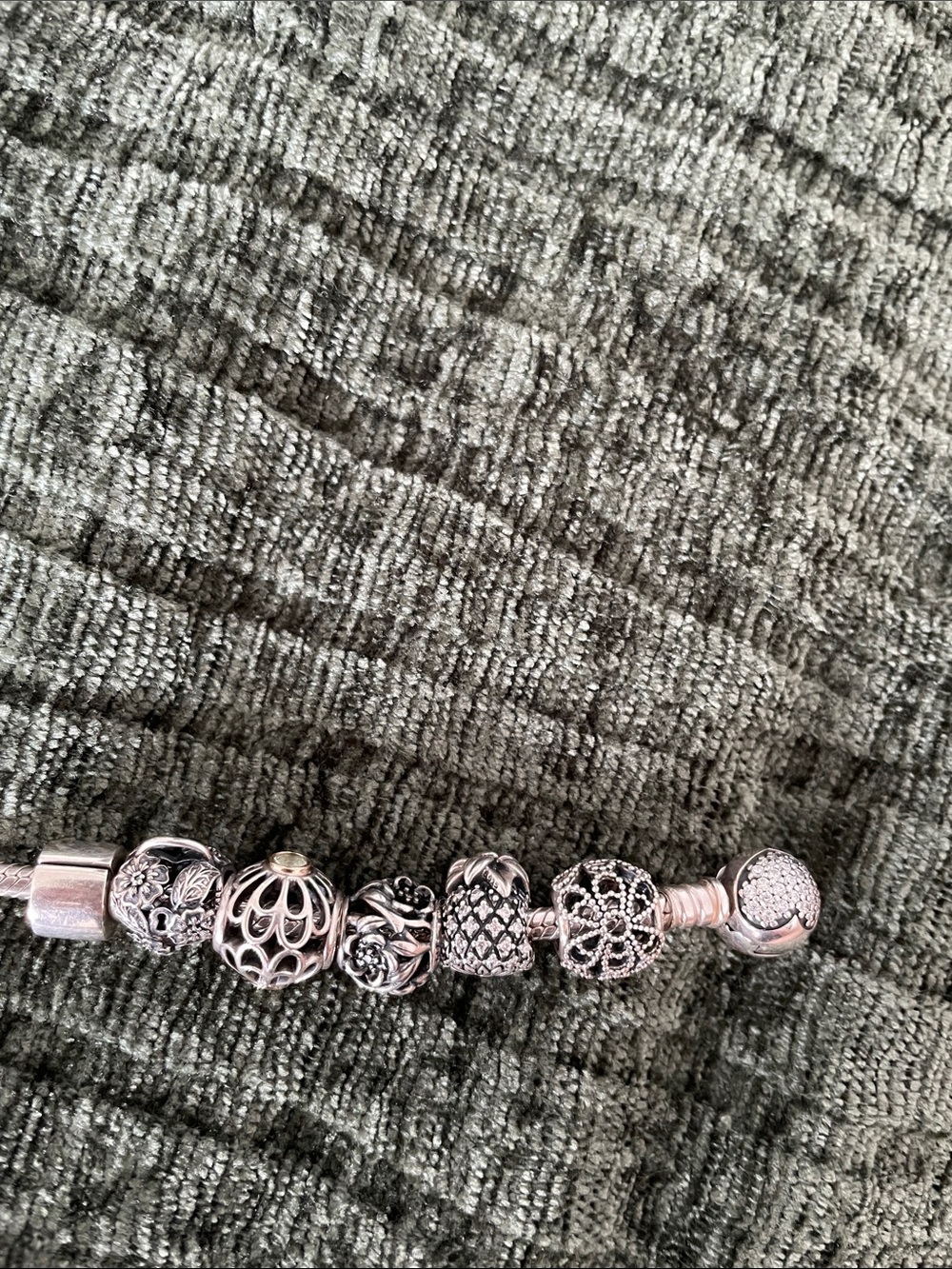 Pandora Silver Charm Bracelet with Blue Crystal Accent - Picture 3 of 3
